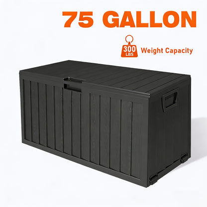 Outdoor Storage Chest 75 Gallon – Deck Box with Casters