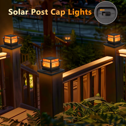 Solar Column Cover Light 6 Pack – LED Fence Post Cap Lights