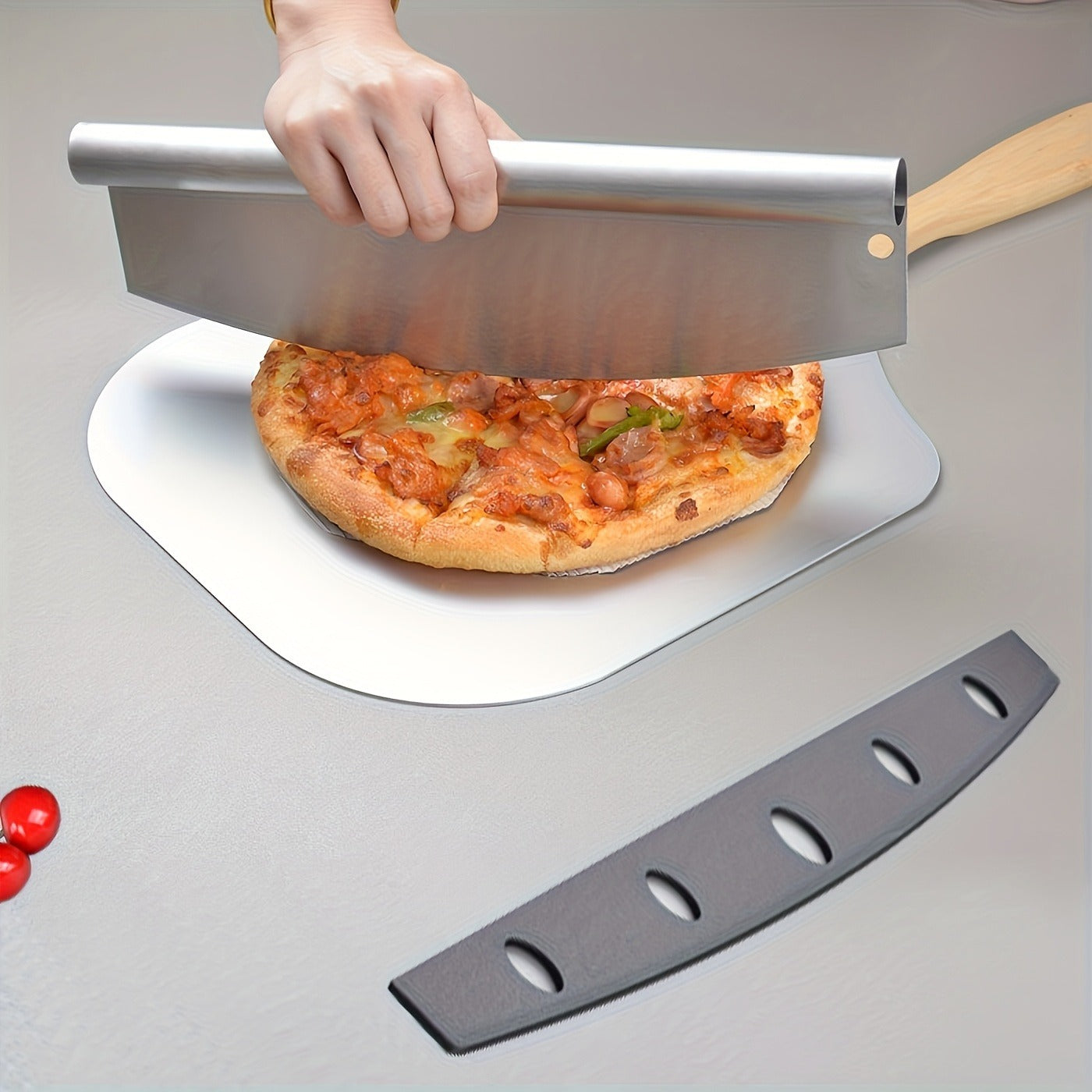 Pizza Stone Set 7-Piece with Tools – Cordierite Baking Stone with Stainless Steel Peel Cutter Brush & Heat-Resistant Gloves | Crispy Crust for Oven BBQ Grill Homemade Artisan Pizza Gift