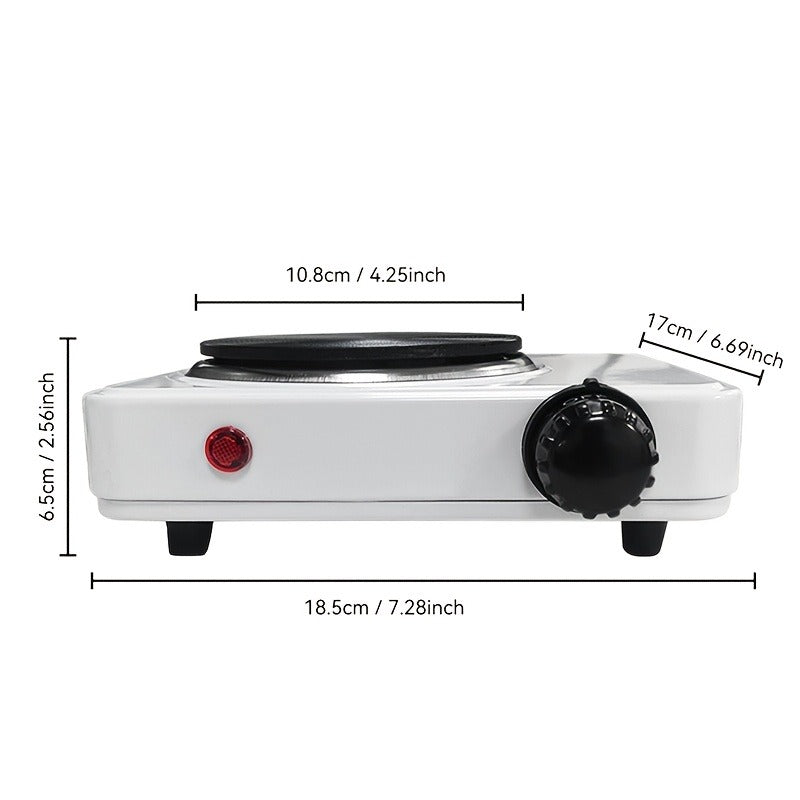 Electric Stove Desktop 5-Speed Temperature Control | Portable Electric Burner for Home & Camping | Compact Quick-Heating Countertop Stove | US Standard, White