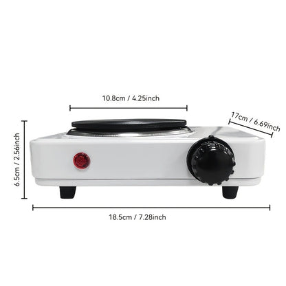 Electric Stove Desktop 5-Speed Temperature Control | Portable Electric Burner for Home & Camping | Compact Quick-Heating Countertop Stove | US Standard, White