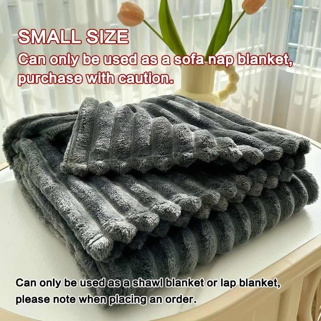 Fleece Blanket Double-Sided 3D Faux Rabbit Fur Throw – Ultra-Soft Thick 300-350g/m² for Home, Office, Travel & Camping, Multiple Sizes & Colors