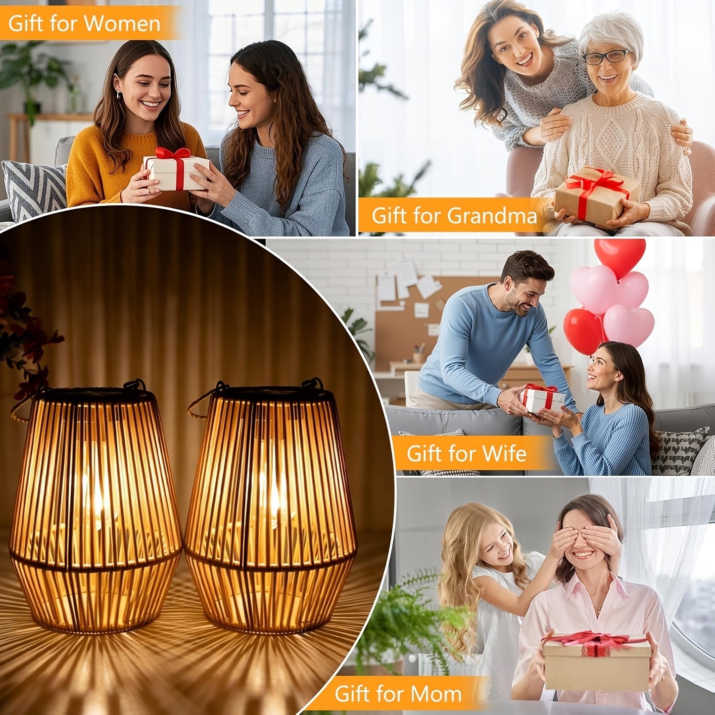 Solar Bamboo Lights Bohemian Style Outdoor Hanging Decoration for Garden Patio Deck Porch Tree Lawn Halloween Christmas 1/2/4pcs