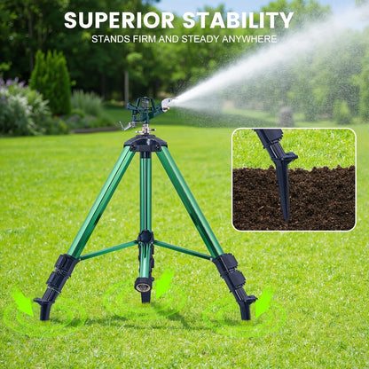 Impact Sprinkler Tripod 360° Zinc Head Lawn Yard Irrigation Flip Lock