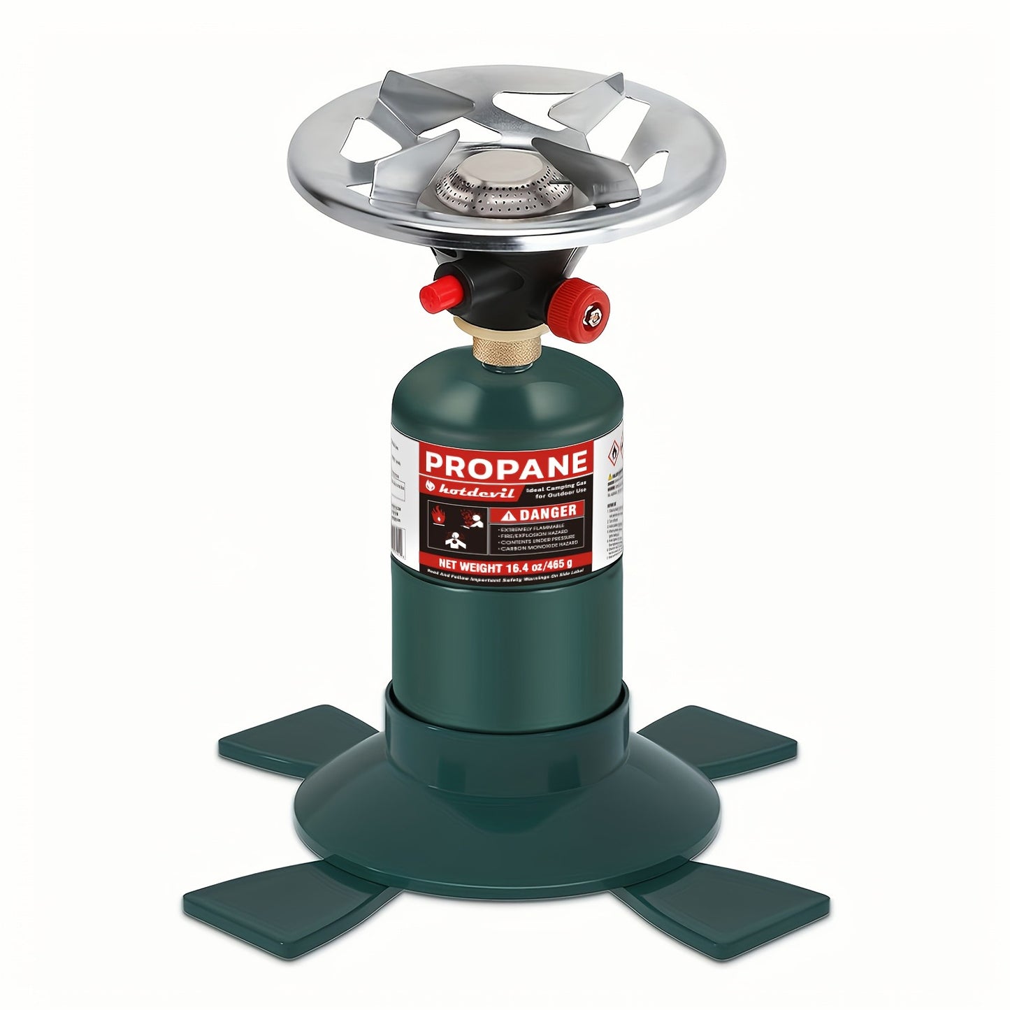 Backpacking Stove Bottletop Propane | Hotdevil HD-5005 Lightweight Camping Stove with Instant Ignition | Propane & MAPP Gas Compatible | For Hiking, Outdoor Cooking & Emergency Use