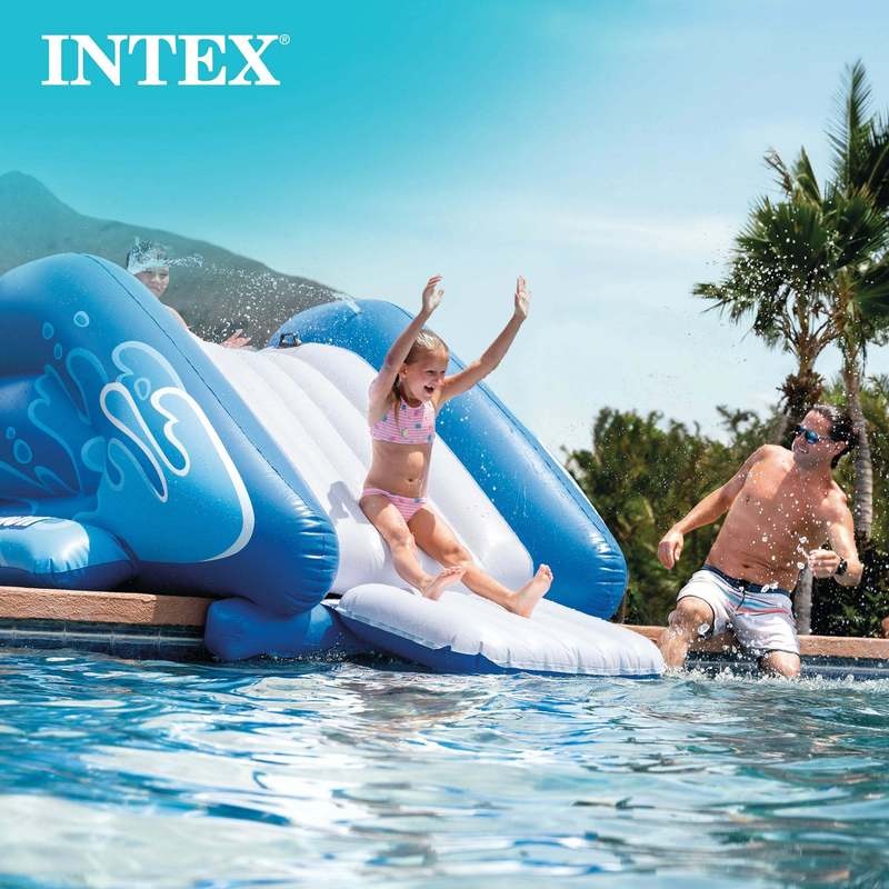 Inflatable Pool Water Slide for Kids | Backyard Water Slide with Built-in Sprinklers, Climbing Handles & Soft Landing Pad for Above-Ground Pools