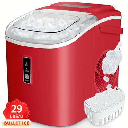 Portable Ice Maker Machine 26-29 Lbs Bullet Ice Self-Cleaning Countertop