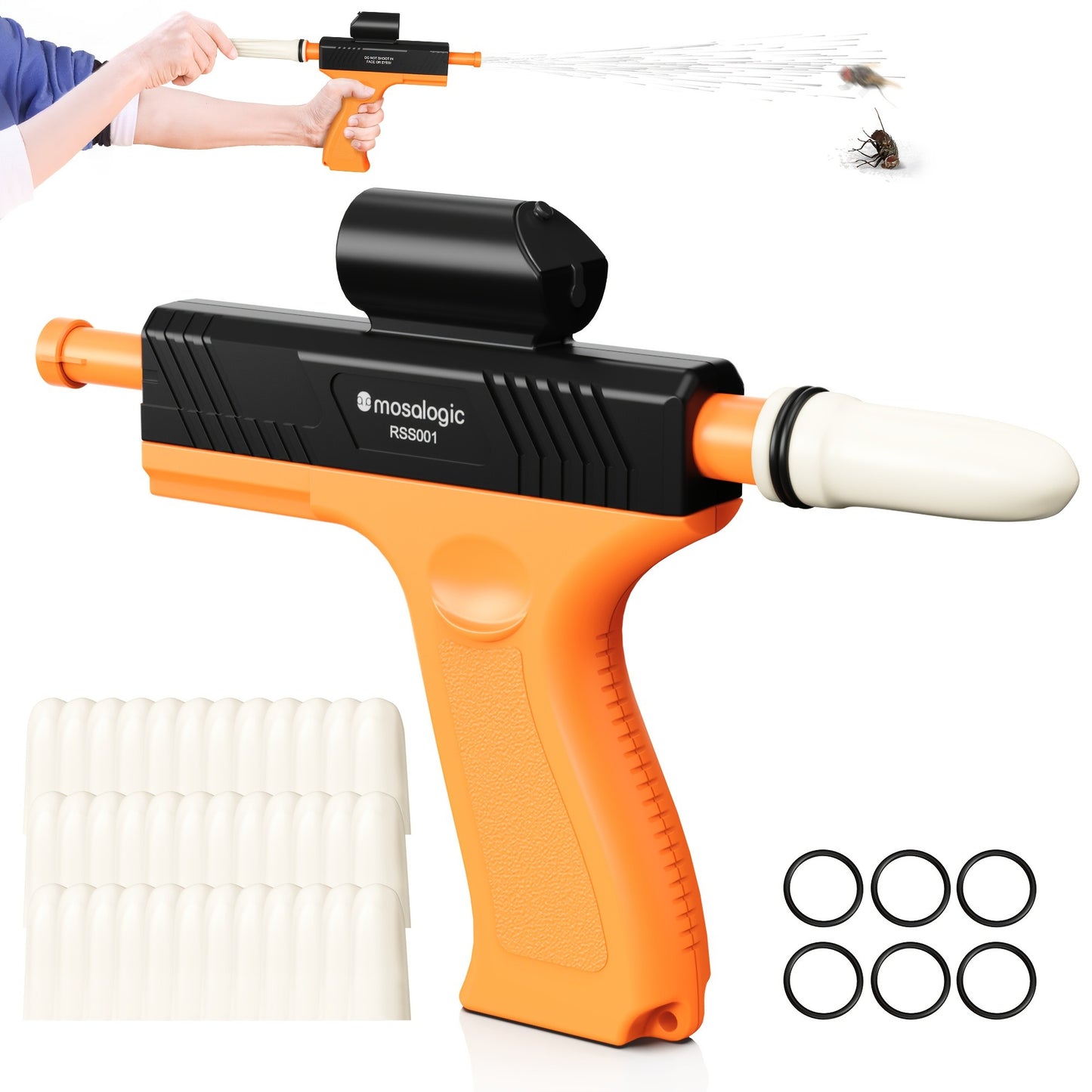 Bug Salt Gun Fly Killer Pistol Salt Shooter Pest Control Toy No Chemicals No Batteries Indoor Outdoor Home Garden Camping Gift