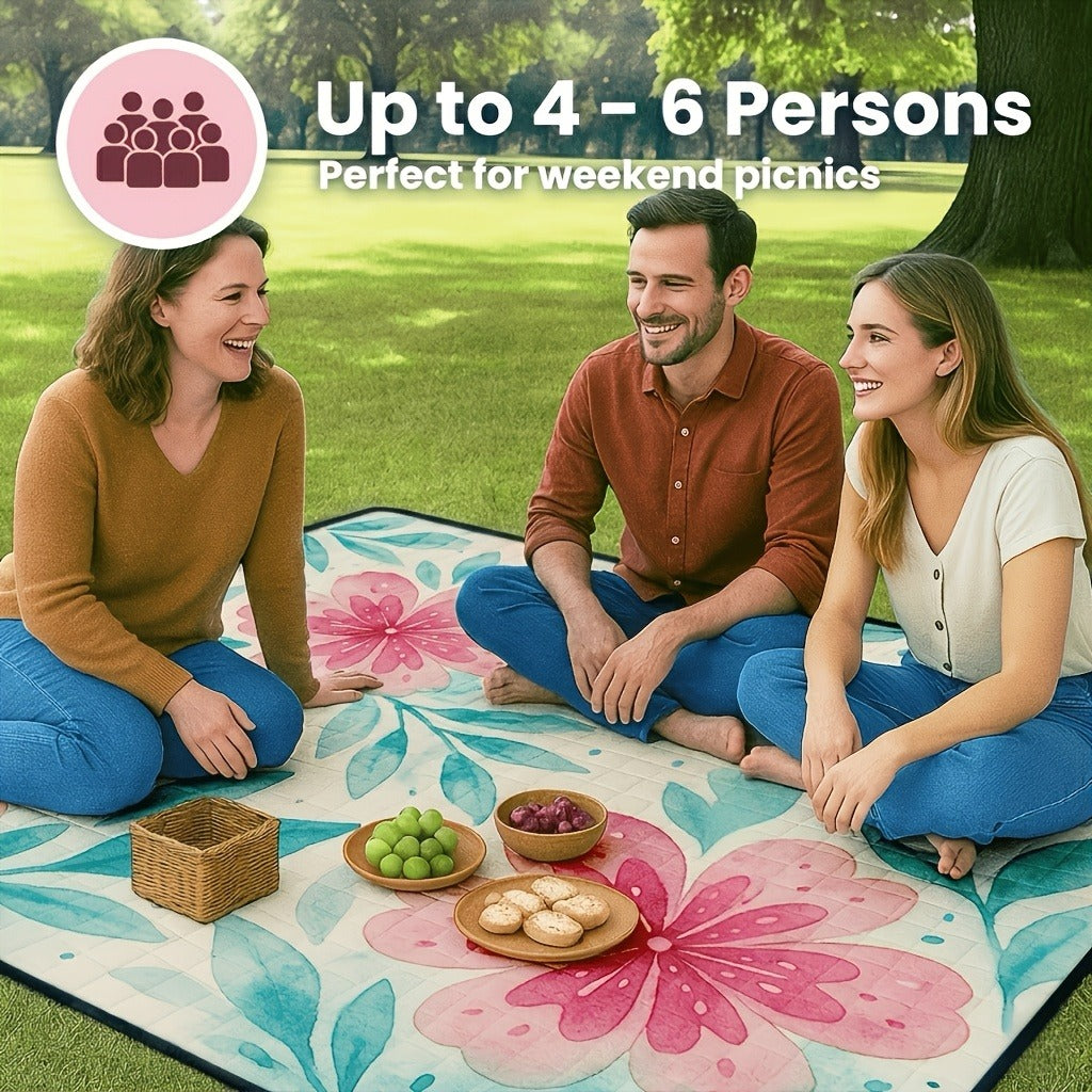 Picnic Blanket Padded | Foldable Floral Mat Beach Park Camping Travel