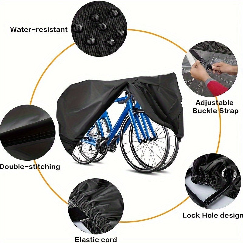 Waterproof Bike Cover for 2-3 Bikes – Heavy Duty Bicycle Cover with Lock Hole, UV & Rain Protection for Mountain, Road & Electric Bikes, Outdoor Use