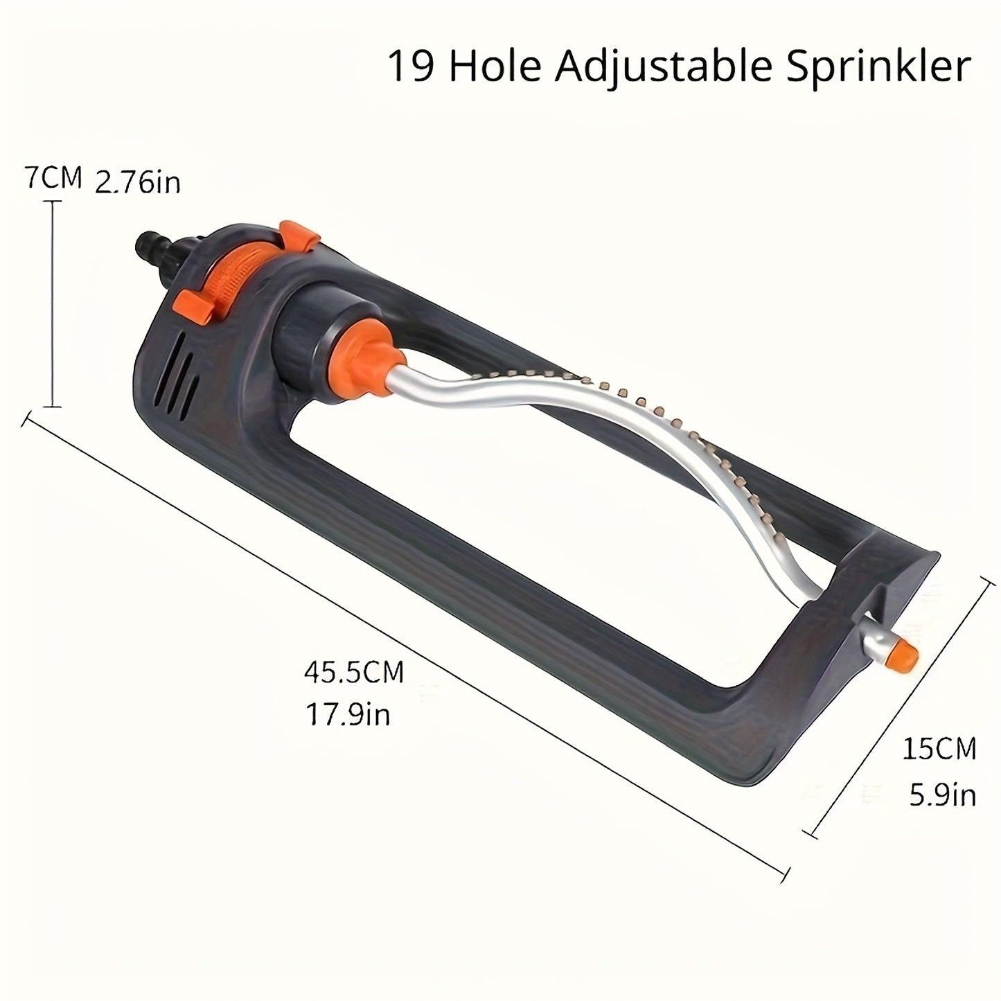 Oscillating Garden Sprinkler – 19-Hole Adjustable Swing Sprinkler with Universal Connector, No Battery Required