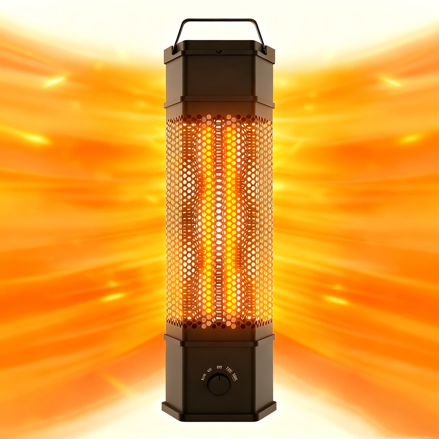 Electric Patio Heater 1400W 28", All-Around Radiant Heating with Tip-Over & Overheat Protection, Modern Indoor Outdoor Space Heater for Bedroom, Living Room, Garage, Backyard, Office