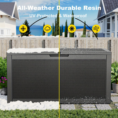 Deck Box 100 Gallon – Lockable Rattan Outdoor Storage