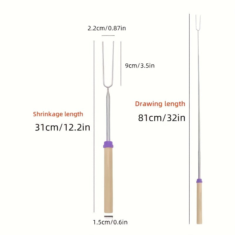 Marshmallow Roasting Sticks 12-Pack Extendable Stainless Steel + Bag