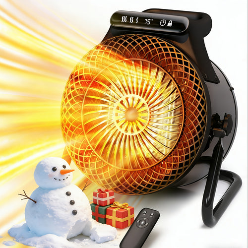 Space Heater Fan Portable Outdoor & Indoor, Electric Garage Heater with Overheat Protection for Yard, Patio, Workshop, Home Office – Compact Powerful Heating Fan (Remote Control Option Available)