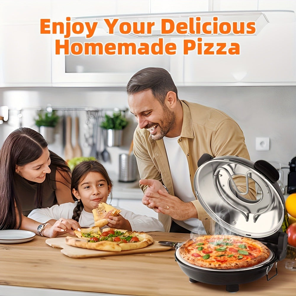 Pizza Oven Indoor 12-Inch Countertop – Heats Up to 800°F Electric Pizza Maker for Home | Fast Preheat, Crispy Crust, Indoor Pizza Grill Machine, Black