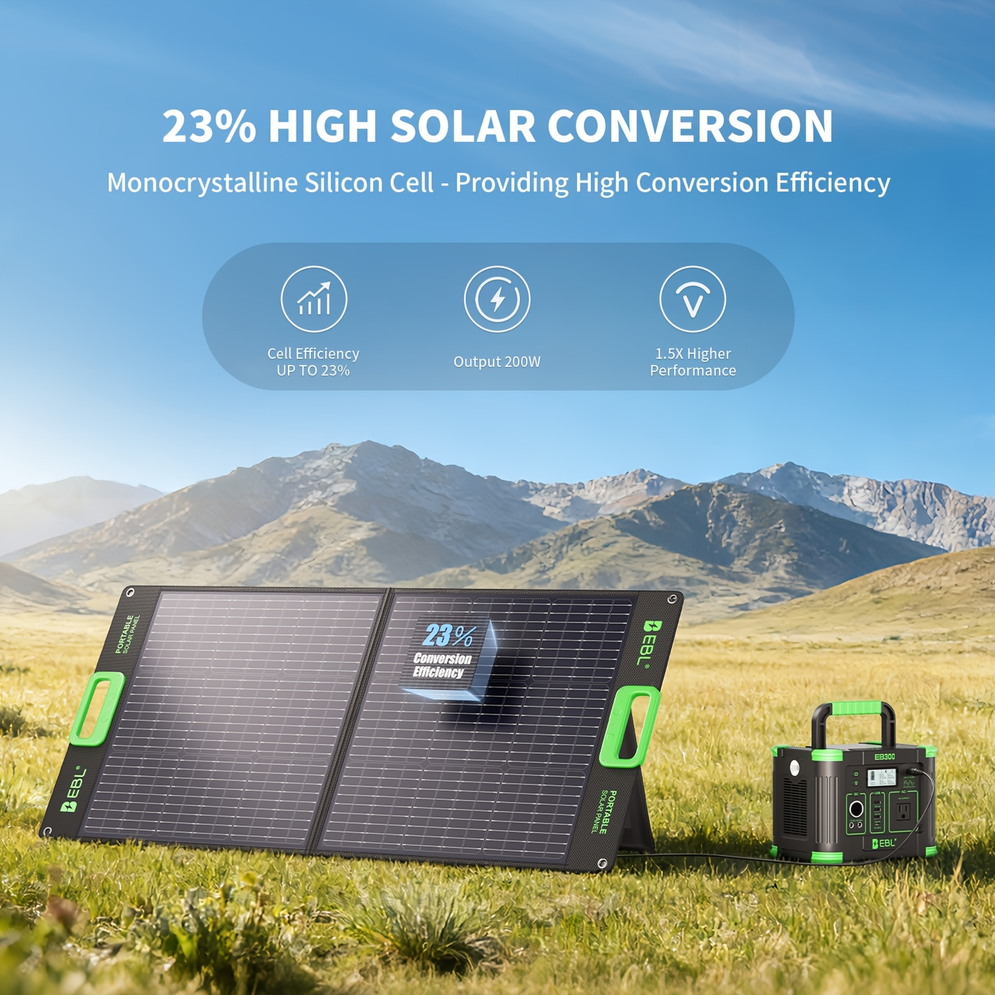 [Portable Solar Panel] 100W Solar Panel for Power Station, Portable Solar Panel with 100W Capacity, Foldable Design for Backup Power, Ideal for Charging Power Stations During RV Camping Or Off-Grid Use