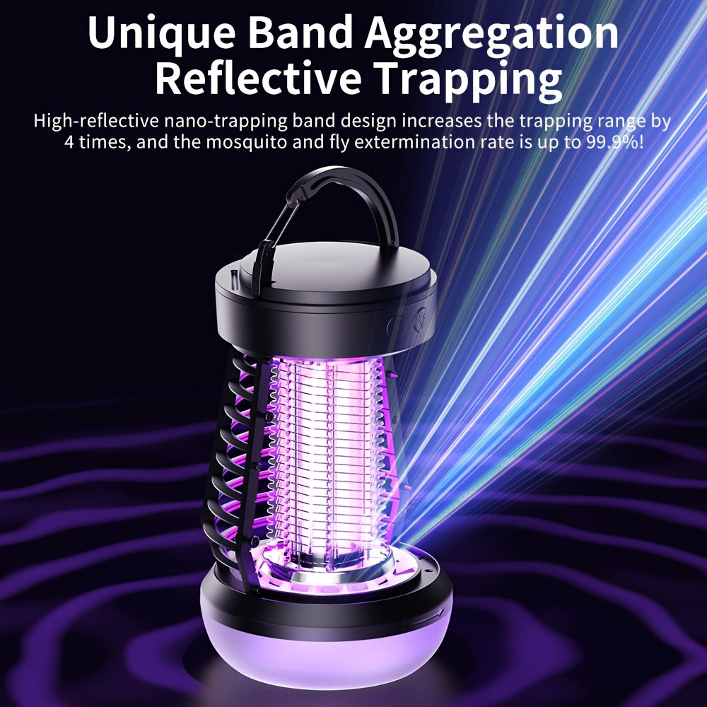 Bug Zapper Rechargeable 3-in-1 with UV Light & 2000V Electric Grid – Portable Mosquito Killer for Indoor & Outdoor Use, 2000mAh Battery, SOS Light, Garden, Yard, Camping, Bedroom