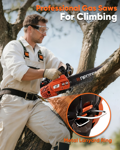 Top Handle Chainsaw 25CC 12-Inch – 2-Cycle Gas Arborist Saw, 12000 RPM, Low-Kickback Chain, Anti-Vibration, 5.5 lbs Lightweight Design