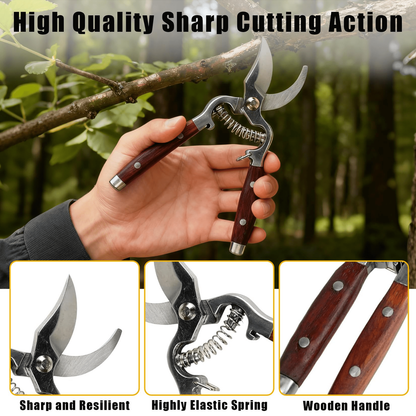 Garden Scissors 2-Pack Pruning Shears Set Curved and Straight Bypass Blades 8-Inch Ultra Sharp Plant Trimming Scissors for Flowers Herbs Bonsai Indoor Outdoor