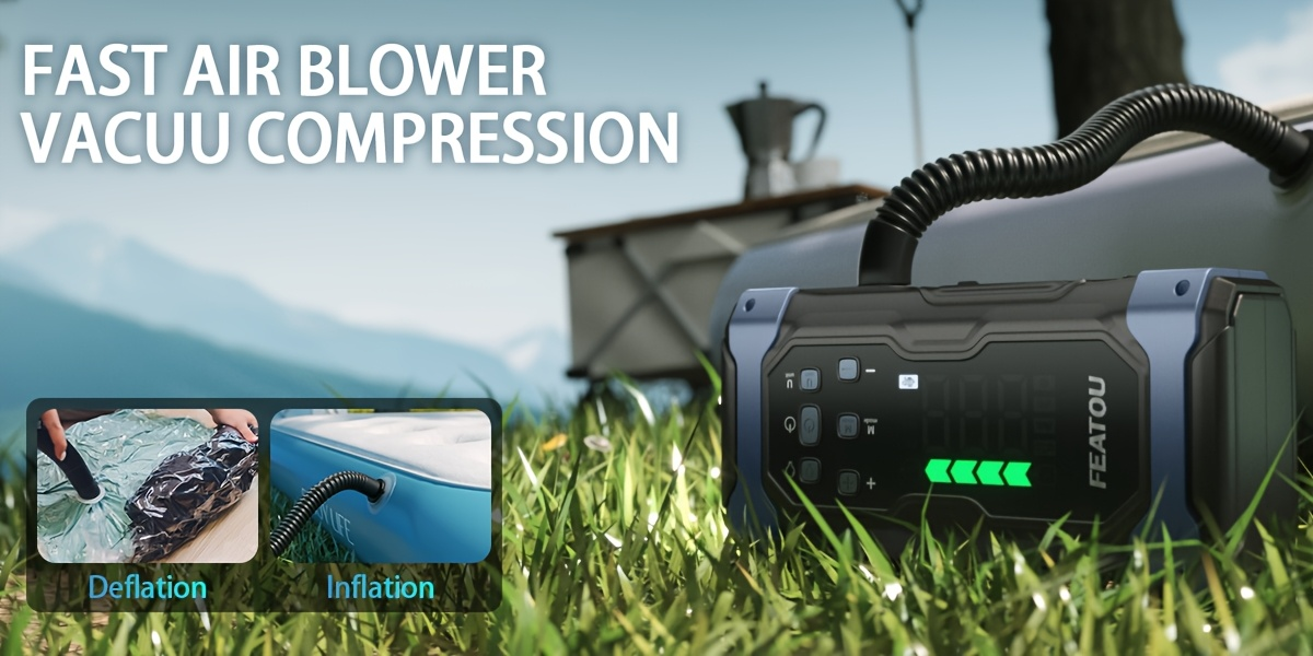 Heavy Duty Jump Starter 20000mAh 9-in-1 with Air Compressor Tire Inflator for All Gas 3.7gal Diesel Large SUV Pickup 12V USB-A USB-C Digital Display