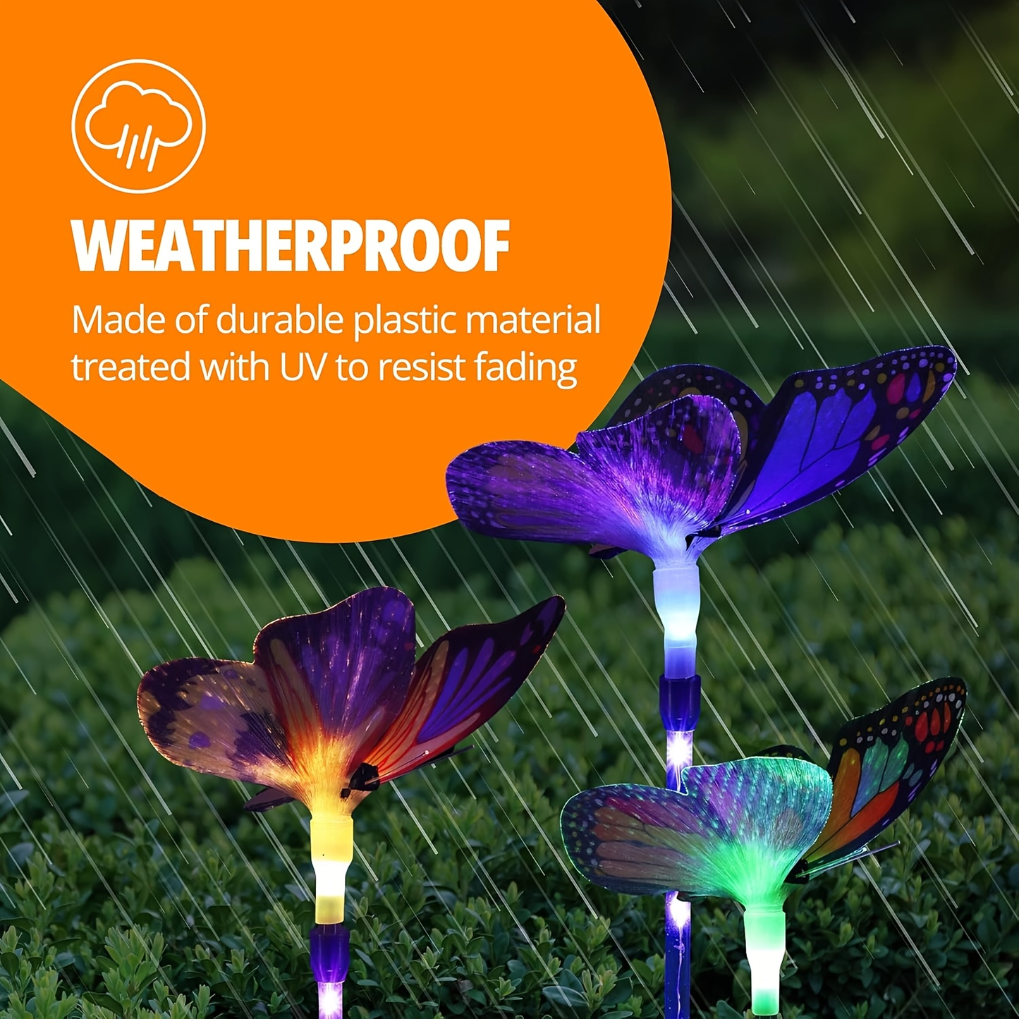 Solar Butterfly Garden Lights 6-Pack, Color Changing Waterproof