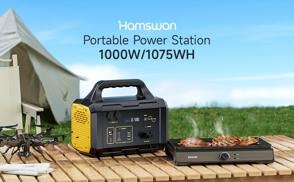 Solar Generator Portable Power Station 293Wh/1075Wh – 300W/1000W AC Outlet, 2 DC Ports, 3 USB Ports, Battery Backup for Camping, Outdoor Trips & Emergencies