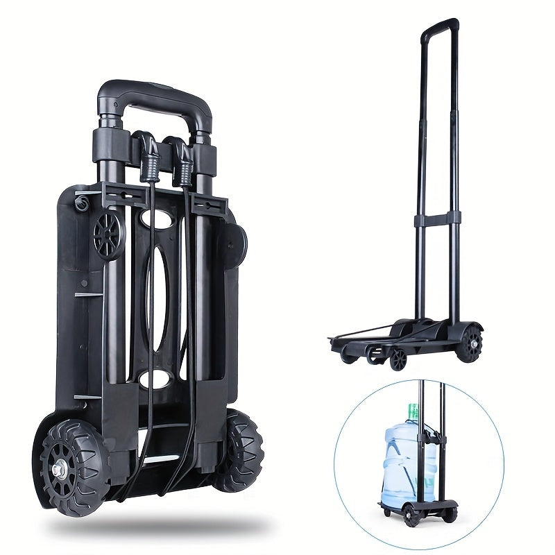 Folding Hand Truck Aluminum Alloy | Portable Trolley Cart for Shopping Moving Camping Travel with 2 or 4 Wheels