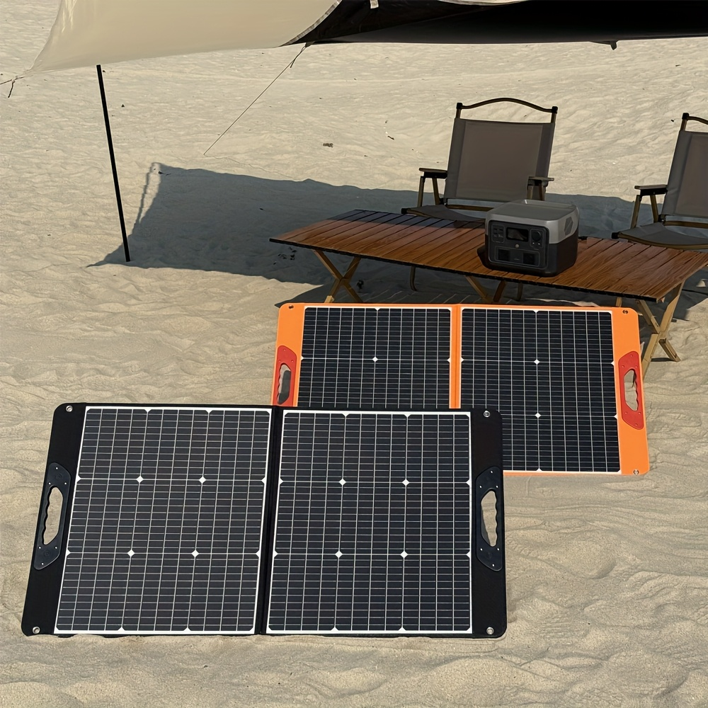 Foldable Solar Panel 200W 23.5% High Efficiency 20V Portable with 2 Brackets Solar Cable for Camping RV Power Station Off-Grid Emergency Power Outage
