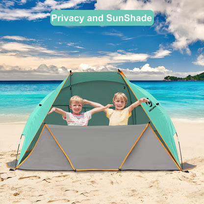 Beach Tent 3 Person Sun Shelter UPF 50+ Portable Shade Easy Setup