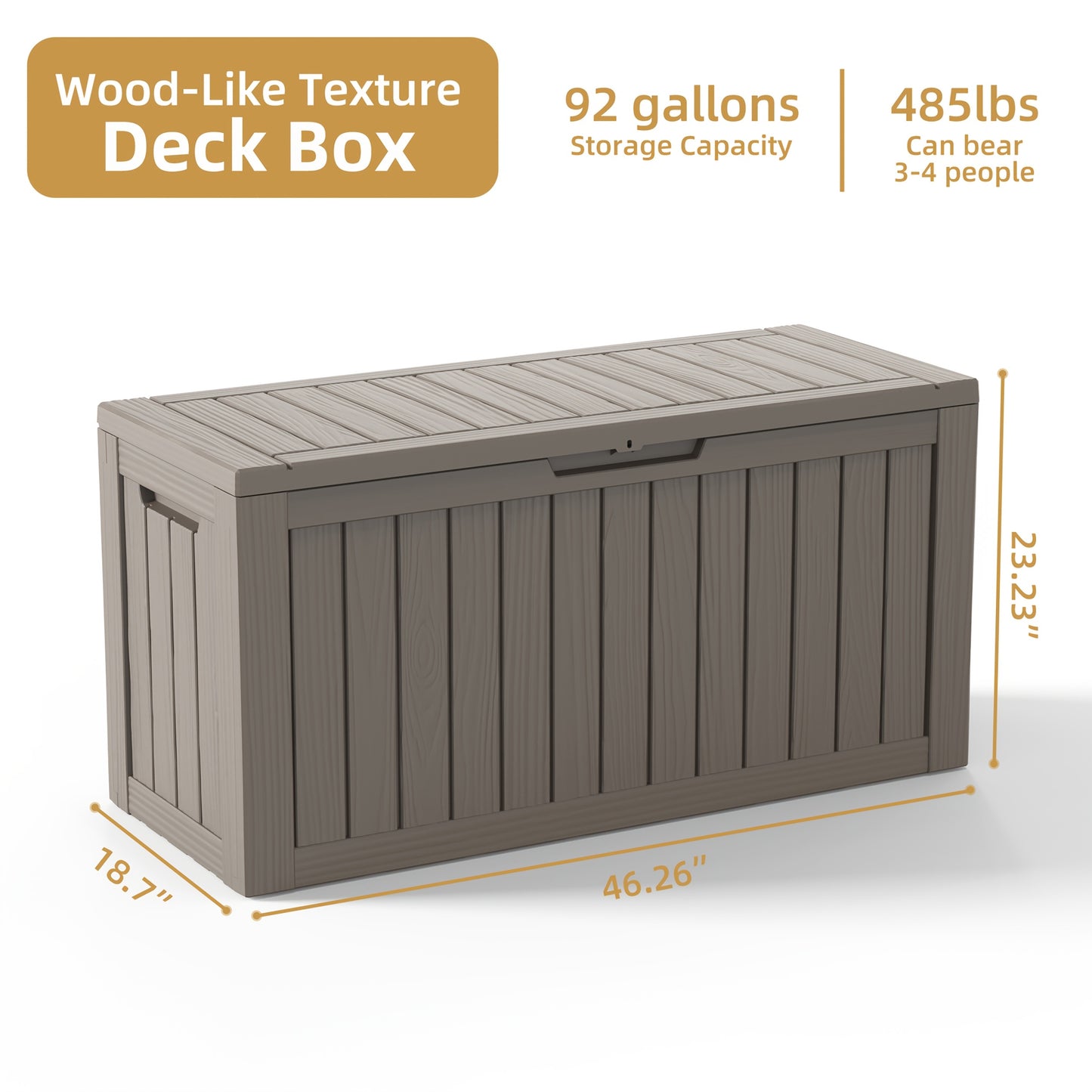 Deck Box Outdoor Storage Lockable Resin | Patio Garden Pool Cushions