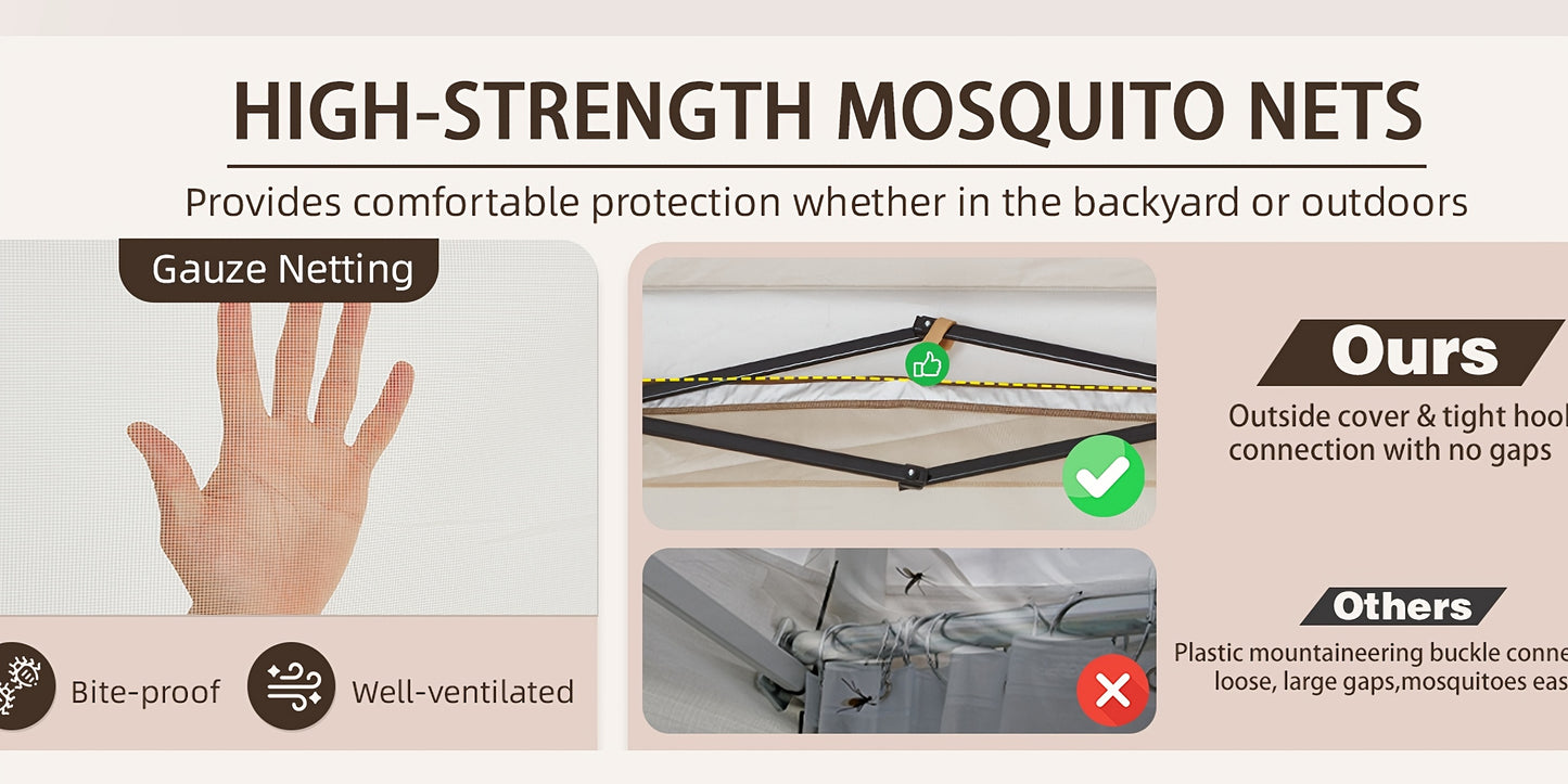 Pop Up Gazebo Tent Mosquito Netting Oxford | Patio Garden Backyard