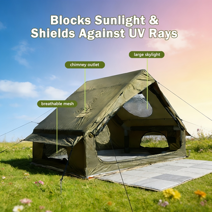 Inflatable Camping Tent 4-8 Person Air Cabin Glamping UV Protection