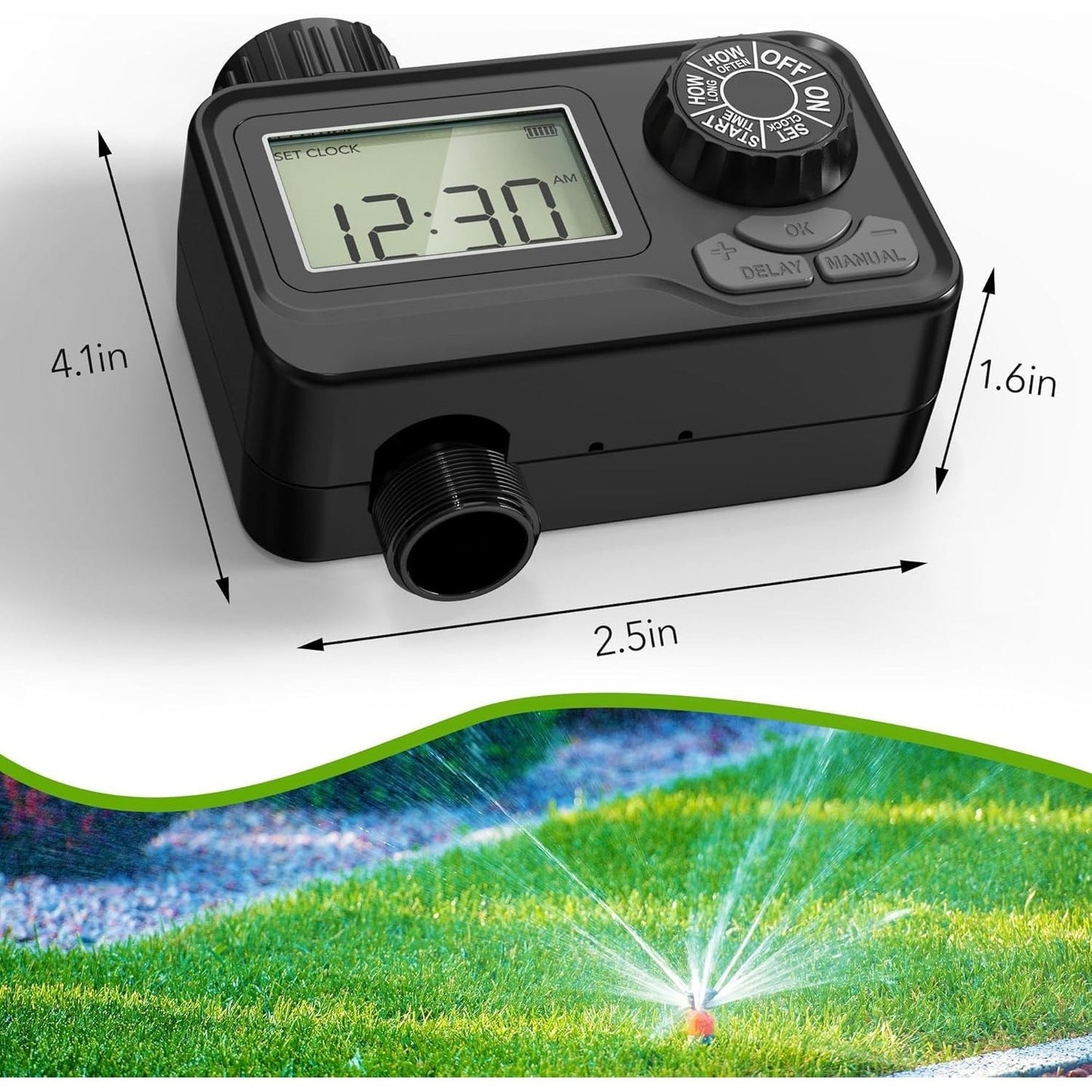Garden Hose Timer Programmable Digital Irrigation Controller with LCD Display 1-Outlet
