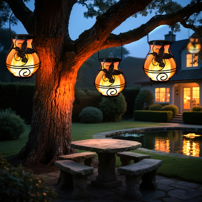 Solar Hummingbird Flame Torch Lights Outdoor Waterproof IP44 Hanging Flickering Garden Lanterns Patio Yard Pathway Decor Stake Lights
