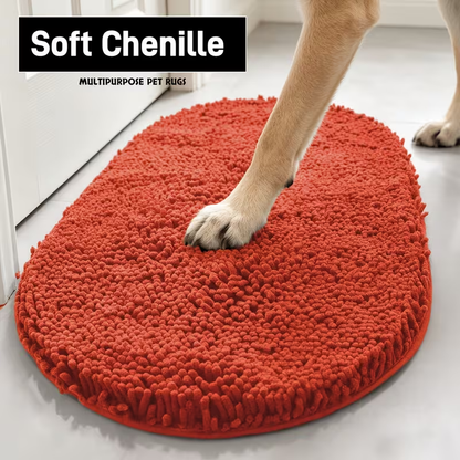 Chenille Dog Door Mat Super Absorbent Muddy Paws Non-Slip Washable Pet Rug Quick Dry Gingham Entryway Mat Indoor Outdoor Multiple Sizes & Colors