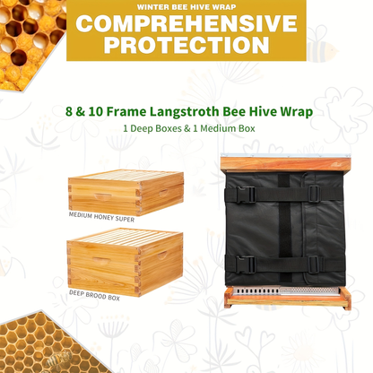 Beehive Insulation Wrap Winter Cover 600D Oxford 8 & 10 Frame