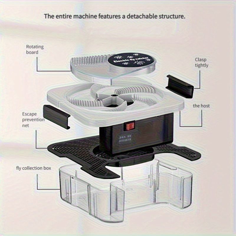 Fly Trap | Electric USB Rechargeable Indoor Kitchen Farm No Consumables