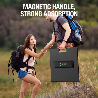 [Portable Solar Panel] 100W Solar Panel for Power Station, Portable Solar Panel with 100W Capacity, Foldable Design for Backup Power, Ideal for Charging Power Stations During RV Camping Or Off-Grid Use
