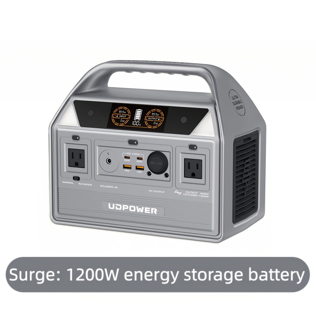Portable Power Station 600W LiFePO4 596Wh Solar Generator – 9 Outputs AC/PD/USB/DC, LED Light, Emergency Backup for Camping, Home & RV