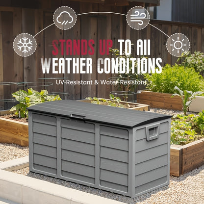 Outdoor Storage Box Resin with Handles | Deck Patio Pool Garden Home