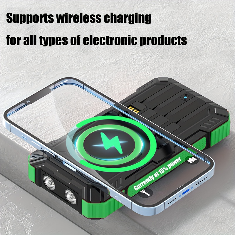 Solar Charger Power Bank 49880mAh Portable Solar Panel Battery Pack Dual USB LED Flashlight for Camping Travel Hiking Outdoor All Cell Phones Electronics