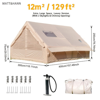 Inflatable Camping Tent 4-8 Person Air Cabin Glamping UV Protection