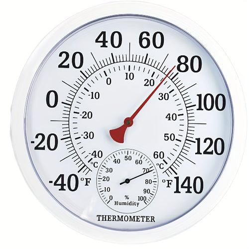 Digital Thermometer Hygrometer - 9.84" Large Screen Indoor Temperature Humidity Monitor, White Panel, Easy-Read Display for Home, Office & HVAC