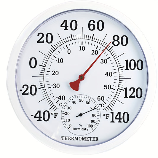 Digital Thermometer Hygrometer - 9.84" Large Screen Indoor Temperature Humidity Monitor, White Panel, Easy-Read Display for Home, Office & HVAC