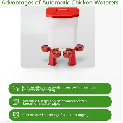 Automatic Chicken Waterer Float Ball 2 3 Gallon Feeder Combo Set