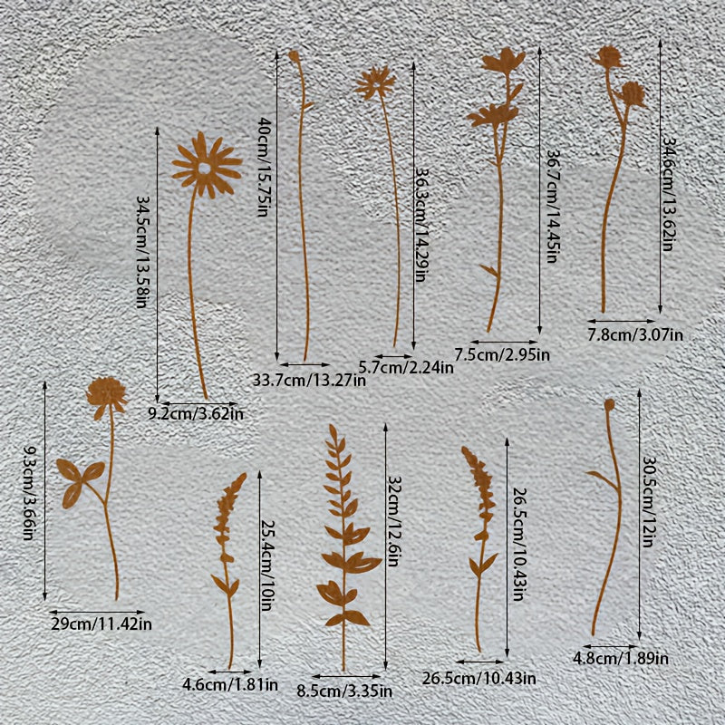 Metal Wildflower Bouquet | Rusty Stems Vase Garden Home Decor Gift