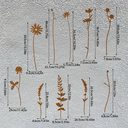 Metal Wildflower Bouquet | Rusty Stems Vase Garden Home Decor Gift