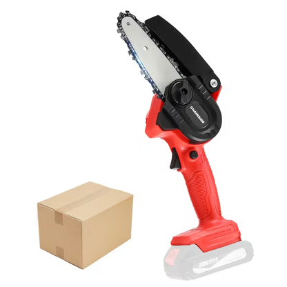 Mini Chainsaw Cordless 4 & 6 Inch Electric - Upgraded Portable Battery Chainsaw with Safety Lock, Splash-Proof Cover & Rechargeable Battery for Tree Pruning, Branch Cutting & Garden Use