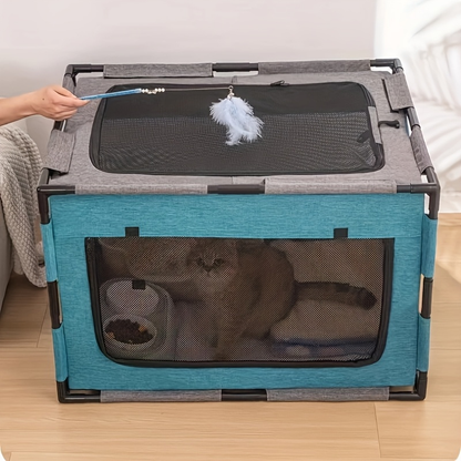 Plastic Pet Whelping Box & Indoor Playpen for Cats, Dogs, Kittens & Puppies – Assembleable, Ventilated, Durable Nest for Home Use
